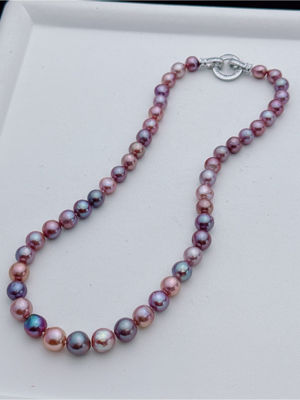X815 Handmade Freshwater Edison Baroque Pearl Necklace Blueberry Luster - Picture 12 of 13